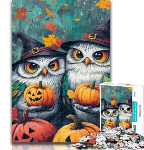 Teenager-Puzzles Halloween-Eulen-Puzzles für Erwachsene 1000 Teile, mit passendem Poster und Quizblatt für 14-Jährige, 26x38cm Teenager-Puzzles Halloween-Eulen-Puzzles für Erwachsene 1000 Teile, mit passendem Poster und Quizblatt für 14-Jährige, 26x38cm von GOIUYTGM