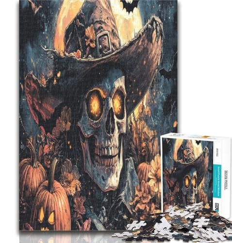 Teenager-Puzzles Halloween-Skelett-Puzzles 1000 Teile für Erwachsene Geschenke, Lernspielzeug ganze Familie 26x38cm von GOIUYTGM