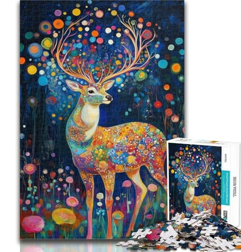 Teenager-Puzzles Hirsch auf dem Berg, Puzzle für Erwachsene, 1000 Teile, mit passendem Poster und Quizblatt, für 14-Jährige, 50x75cm Teenager-Puzzles Hirsch auf dem Berg, Puzzle für Erwachsene, 1000 Teile, mit passendem Poster und Quizblatt, für 14-Jährige, 50x75cm von GOIUYTGM