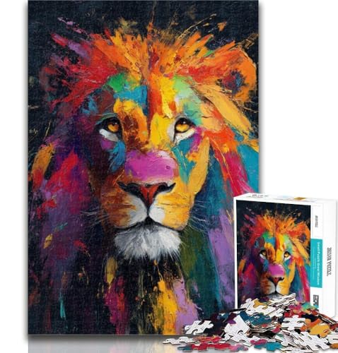 Teenager-Puzzles Löwenporträt-Puzzles 1000 Teile für Teenager, ganze Familie für und ab 14 Jahren, 50x75cm von GOIUYTGM