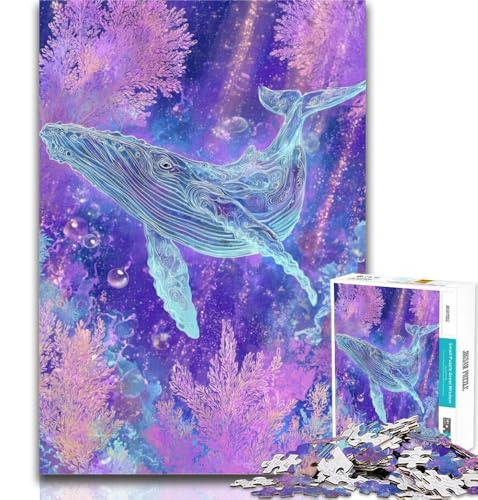 Teenager-Puzzles Majestic Spiritual Whale Puzzles für Teenager 1000 Teile, Lernspiel für Geburtstag, Weihnachten für Kinder ab 14 Jahren, 26x38cm von GOIUYTGM