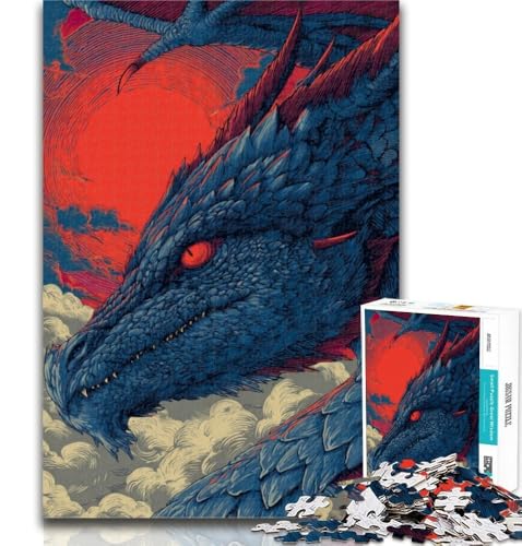 Teenager-Puzzles Mysteriöse Drachen-Puzzles für Teenager 1000 Teile, Lernspiel für Geburtstag, Weihnachten, für Kinder ab 14 Jahren, 26x38cm von GOIUYTGM