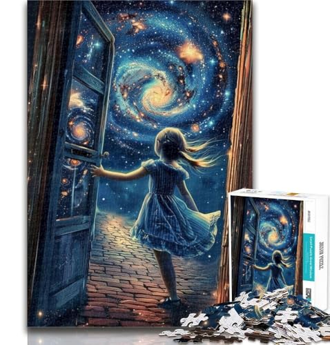 Teenager-Puzzles Nachthimmel, kleines Mädchen, Puzzle für Teenager, 1000 Teile, Familienspiel, Geburtstagsgeschenke Herausforderung, hoher Schwierigkeitsgrad, 50x75cm von GOIUYTGM