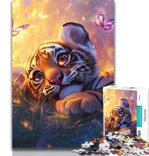 Tiger-Puzzle für Erwachsene, 1000 Teile, für Teenager, anspruchsvolles Spiel und Familienspiel, Eltern-Kind-Interaktion, 26x38cm von GOIUYTGM