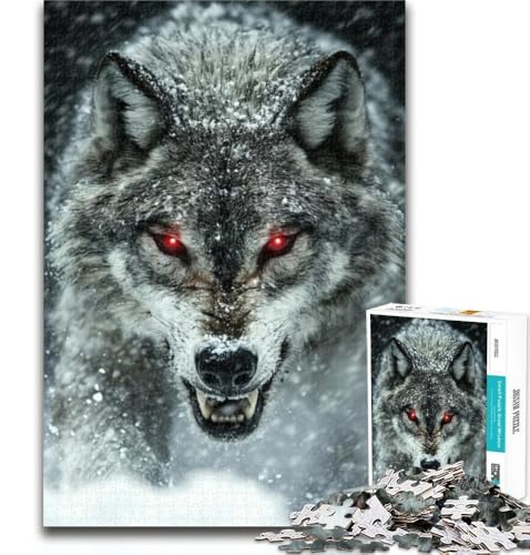 Wolf-Puzzle für Teenager, 1000 Teile, Lernspiele, Heimdekoration, Geschenk für die ganze Familie, 50x75cm von GOIUYTGM