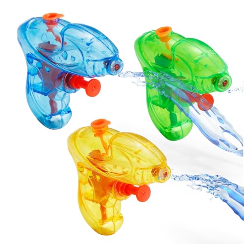 15x Wasserpistolen 8 cm Set für Kinder & Erwachsene - mit hoher Reichweite - Wasserspritzpistole Spritzpistole klein mini für Kinder (15x Wasserpistole - 8 cm) von GOKIDSY