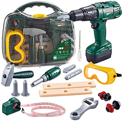 Kinder Werkzeug Spielzeug,Mit Hammer, Schraubendreher Kinderwerkzeug-Set mit Verstellbarem Werkzeuggürtel und Werkzeugzubehör,Rollenspiel Spielzeug Lernspielzeug für Jungen und Mädchen ab 3 Jahre Kinder Werkzeug Spielzeug,Mit Hammer, Schraubendreher Kinderwerkzeug-Set mit Verstellbarem Werkzeuggürtel und Werkzeugzubehör,Rollenspiel Spielzeug Lernspielzeug für Jungen und Mädchen ab 3 Jahre von GOLCUGYJH