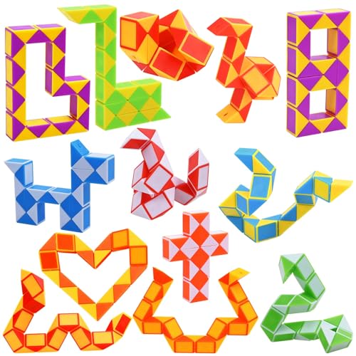 GOLDGE 13 Stück 24 Blöcke Mini Schlangen Würfel Puzzle Würfel Magic Würfel Spielzeug Partygeschenke für Kinder von GOLDGE