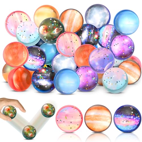 GOLDGE 30 Stück Flummies für Kinder, Gummiball Planeten Geeignet als Mitgebsel Kindergeburtstag, 32mm Springball für Gastgeschenk, Schultüte Pinata Füllung von GOLDGE