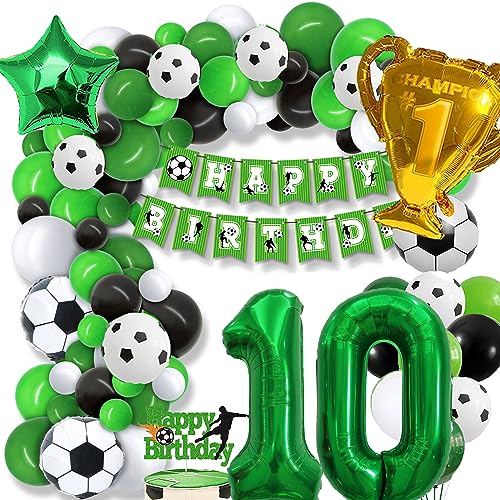 10 Fußball Geburtstag Deko Junge, 10. Football Geburtstagsdeko Mädchen, 10 Jahre Ballon Grün Luftballon Girlande mit Happy Birthday Girlande für Kinder Geburtstag Party Fußball Deko 10.Geburtstagsdeko 10 Fußball Geburtstag Deko Junge, 10. Football Geburtstagsdeko Mädchen, 10 Jahre Ballon Grün Luftballon Girlande mit Happy Birthday Girlande für Kinder Geburtstag Party Fußball Deko 10.Geburtstagsdeko von GOLDNICE