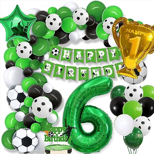 Fußball 6 Geburtstag Deko Junge, 6. Football Geburtstagsdeko, 6 Jahre Ballon Grün Luftballon Girlande, mit Happy Birthday Girlande, für Kinder Junge Geburtstag Party Fußball Deko 6. Geburtstagsdeko Fußball 6 Geburtstag Deko Junge, 6. Football Geburtstagsdeko, 6 Jahre Ballon Grün Luftballon Girlande, mit Happy Birthday Girlande, für Kinder Junge Geburtstag Party Fußball Deko 6. Geburtstagsdeko von GOLDNICE
