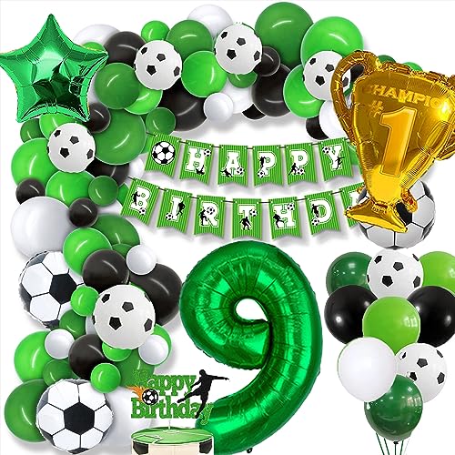 Fußball 9 Geburtstag Deko Junge, 9. Football Geburtstagsdeko, 9 Jahre Ballon Grün Luftballon Girlande, mit Happy Birthday Girlande, für Kinder Junge Geburtstag Party Fußball Deko 9.Geburtstagsdeko Fußball 9 Geburtstag Deko Junge, 9. Football Geburtstagsdeko, 9 Jahre Ballon Grün Luftballon Girlande, mit Happy Birthday Girlande, für Kinder Junge Geburtstag Party Fußball Deko 9.Geburtstagsdeko von GOLDNICE