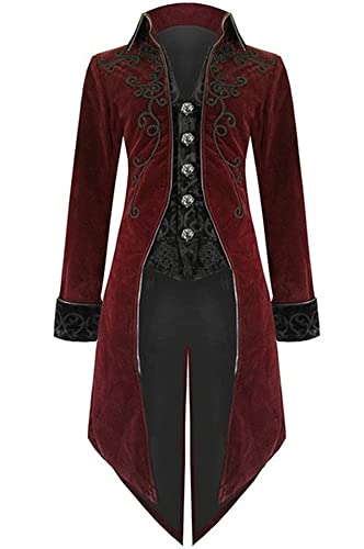 Herren Mittelalter Steampunk-Frack Samt viktorianisch Gothic Vintage Frock Halloween Kostüm Mantel Herren Mittelalter Steampunk-Frack Samt viktorianisch Gothic Vintage Frock Halloween Kostüm Mantel von GOLDSTITCH