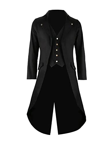 Herren Tailcoat / Cosplay-Kostüm, Vintage-Stil, Schwarz - Schwarz - Large Herren Tailcoat / Cosplay-Kostüm, Vintage-Stil, Schwarz - Schwarz - Large von GOLDSTITCH