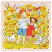 GOKI 57324 Schichtenpuzzle Sonnenblumenfeld von GOLLNEST & KIESEL GOKI