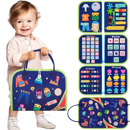 GOLMUD Busy Board für Kleinkinder 4 Schichten Activity Board Baby Sensorik Lernspielzeug ontessori Spielzeug Geschenk Mädchen Baby ab 1 2 3 4 5+ Jahre für Jungen Mädchen von GOLMUD