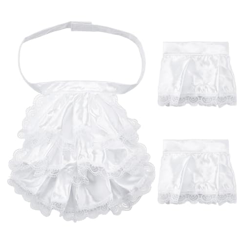 GOMAKERER 1 Set Viktorianischer Jabot-Kragen Und Manschetten Aus Spitze, Unisex-Kostümzubehör GOMAKERER 1 Set Viktorianischer Jabot-Kragen Und Manschetten Aus Spitze, Unisex-Kostümzubehör von GOMAKERER