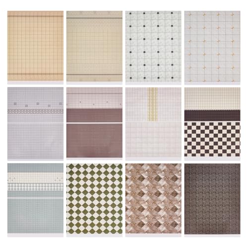 GOMAKERER 12 Stück 12 Stile Puppenhaus Dielen Tapete Modellhaus Dielenpapieraufkleber Puppenhaus Papierbodenkartenaufkleber Für DIY Bastelarbeiten, 296~299x211x0.2mm GOMAKERER 12 Stück 12 Stile Puppenhaus Dielen Tapete Modellhaus Dielenpapieraufkleber Puppenhaus Papierbodenkartenaufkleber Für DIY Bastelarbeiten, 296~299x211x0.2mm von GOMAKERER