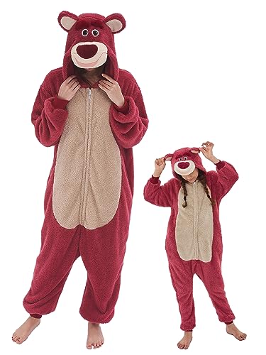 GONAAP Unisex Erwachsene Onesie Pyjama Tier Einteiler Kostüm Cosplay Nachtwäsche Rose Bär 9-10 Jahre GONAAP Unisex Erwachsene Onesie Pyjama Tier Einteiler Kostüm Cosplay Nachtwäsche Rose Bär 9-10 Jahre von GONAAP