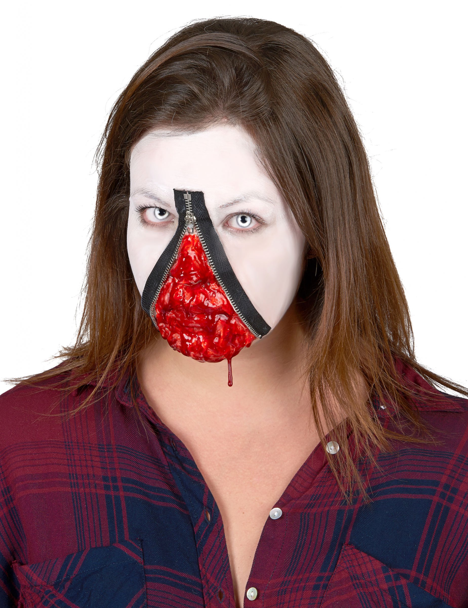 Gruselige Wunde mit Reißverschluss Halloween Make-up grau-rot Gruselige Wunde mit Reißverschluss Halloween Make-up grau-rot von GOODMARK
