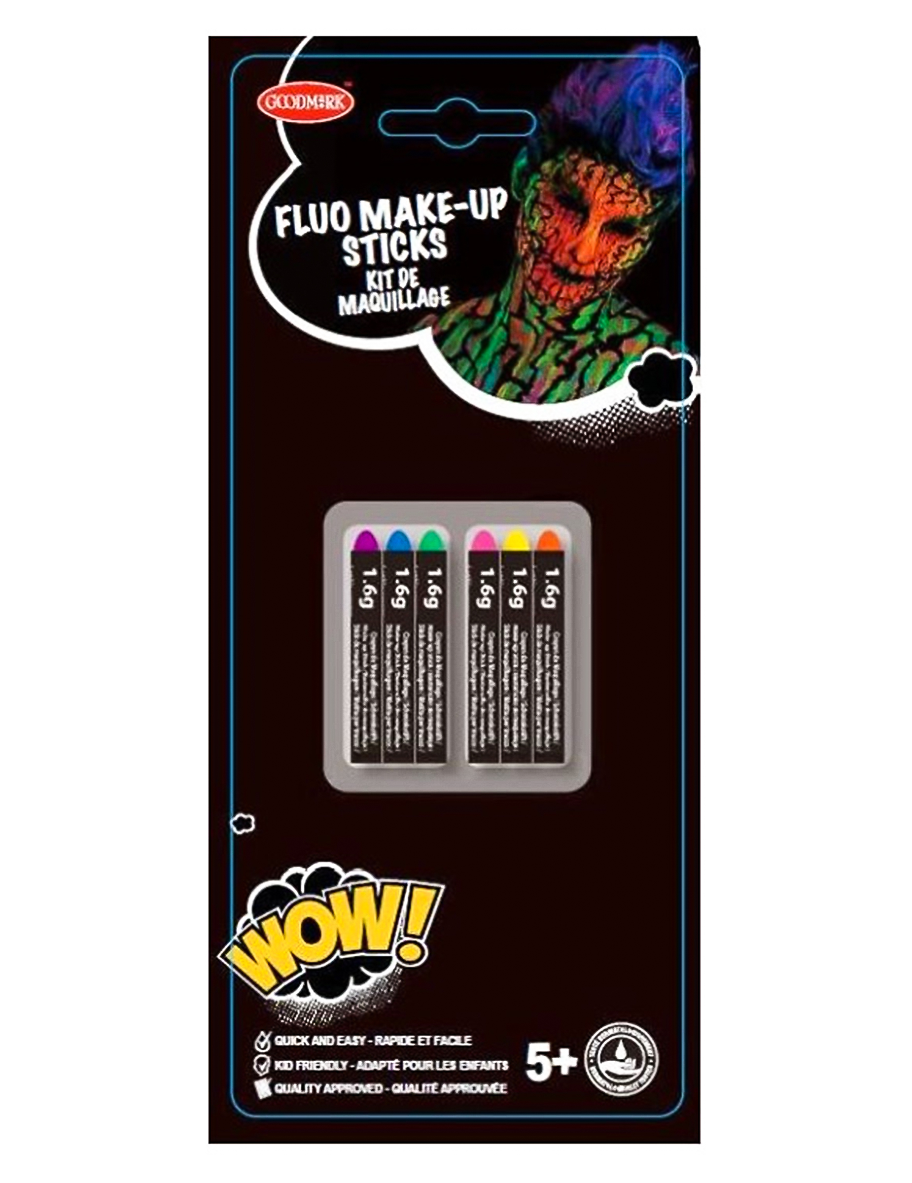 Make-Up Schmink-Stifte 6 Farben fluoreszierend bunt 7,2g Make-Up Schmink-Stifte 6 Farben fluoreszierend bunt 7,2g von GOODMARK