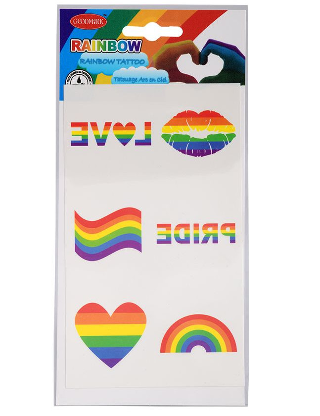 Regenbogen Tattoos 6 Stück bunt Regenbogen Tattoos 6 Stück bunt von GOODMARK