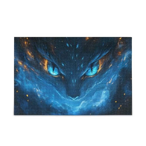 GOODOLD Blue Fire Dragon Eyes Puzzles für Erwachsene und Kinder, 1000 Teile, Holzpuzzles, Happy Family Games Ideal GOODOLD Blue Fire Dragon Eyes Puzzles für Erwachsene und Kinder, 1000 Teile, Holzpuzzles, Happy Family Games Ideal von GOODOLD