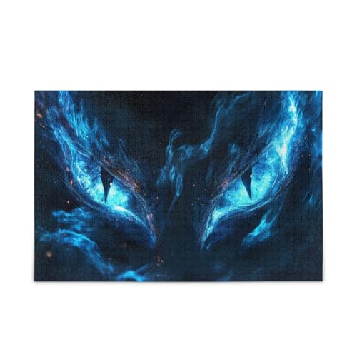 GOODOLD Blue Fire Dragon Eyes Puzzles für Erwachsene und Kinder, 1000 Teile, Holzpuzzles, Happy Family Games Ideal GOODOLD Blue Fire Dragon Eyes Puzzles für Erwachsene und Kinder, 1000 Teile, Holzpuzzles, Happy Family Games Ideal von GOODOLD