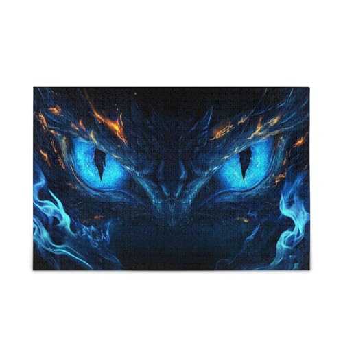 GOODOLD Blue Flame Dragon Eyes Puzzles for Adults and Kids 1000 Pieces Wooden Jigsaw Puzzles, Happy Family Games Ideal GOODOLD Blue Flame Dragon Eyes Puzzles for Adults and Kids 1000 Pieces Wooden Jigsaw Puzzles, Happy Family Games Ideal von GOODOLD