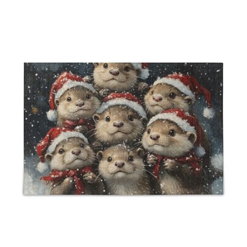 GOODOLD Christmas Otters Puzzles for Adults and Kids 1000 Pieces Wooden Jigsaw Puzzles, Happy Family Games Ideal GOODOLD Christmas Otters Puzzles for Adults and Kids 1000 Pieces Wooden Jigsaw Puzzles, Happy Family Games Ideal von GOODOLD