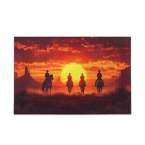 GOODOLD Cowboys bei Sonnenuntergang Puzzles für Erwachsene und Kinder, 1000 Teile, Holzpuzzles, glückliche Familienspiele, ideal GOODOLD Cowboys bei Sonnenuntergang Puzzles für Erwachsene und Kinder, 1000 Teile, Holzpuzzles, glückliche Familienspiele, ideal von GOODOLD