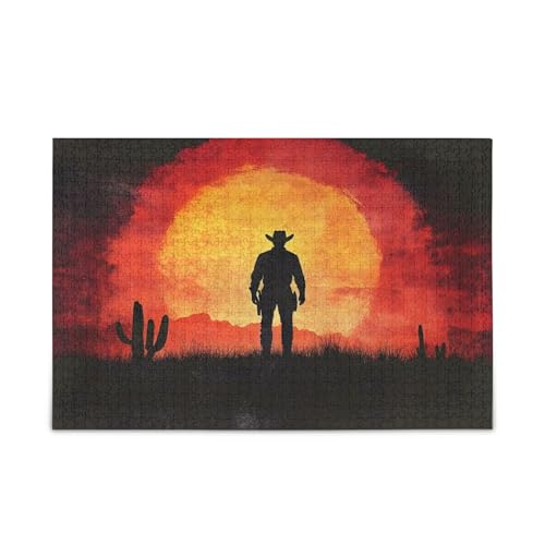 GOODOLD Cowboys bei Sonnenuntergang Puzzles für Erwachsene und Kinder, 1000 Teile, Holzpuzzles, glückliche Familienspiele, ideal GOODOLD Cowboys bei Sonnenuntergang Puzzles für Erwachsene und Kinder, 1000 Teile, Holzpuzzles, glückliche Familienspiele, ideal von GOODOLD