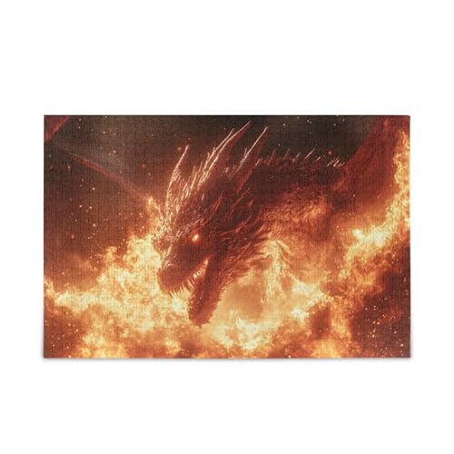 GOODOLD Fiery Dragon Puzzles für Erwachsene und Kinder, 1000 Teile, Holzpuzzles, glückliche Familienspiele, ideal GOODOLD Fiery Dragon Puzzles für Erwachsene und Kinder, 1000 Teile, Holzpuzzles, glückliche Familienspiele, ideal von GOODOLD