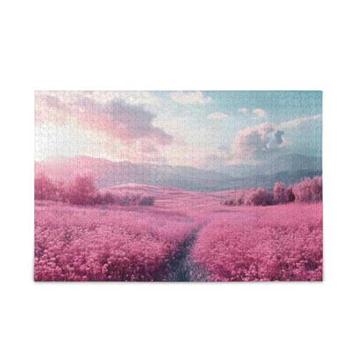 GOODOLD Flower Field Pink Puzzles for Adults and Kids 1000 Pieces Wooden Jigsaw Puzzles, Happy Family Games Ideal GOODOLD Flower Field Pink Puzzles for Adults and Kids 1000 Pieces Wooden Jigsaw Puzzles, Happy Family Games Ideal von GOODOLD