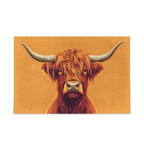 GOODOLD Highland Cattle Portrait Puzzles für Erwachsene und Kinder, 1000 Teile, Holzpuzzles, glückliche Familienspiele, ideal GOODOLD Highland Cattle Portrait Puzzles für Erwachsene und Kinder, 1000 Teile, Holzpuzzles, glückliche Familienspiele, ideal von GOODOLD