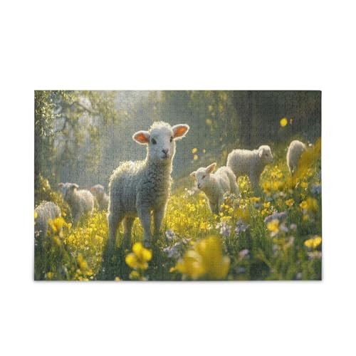 GOODOLD Lamm auf der Wiese Puzzles für Erwachsene und Kinder, 1000 Teile, Holzpuzzles, glückliche Familienspiele, ideal GOODOLD Lamm auf der Wiese Puzzles für Erwachsene und Kinder, 1000 Teile, Holzpuzzles, glückliche Familienspiele, ideal von GOODOLD