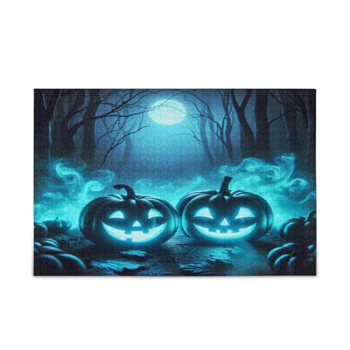 GOODOLD Neonblaue Halloween-Kürbis-Puzzles für Erwachsene und Kinder, 1000 Teile, Holz-Puzzles, glückliche Familienspiele, ideal GOODOLD Neonblaue Halloween-Kürbis-Puzzles für Erwachsene und Kinder, 1000 Teile, Holz-Puzzles, glückliche Familienspiele, ideal von GOODOLD