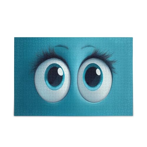 GOODOLD Niedliche Cartoon-Augen, blaue Puzzles für Erwachsene und Kinder, 1000 Teile, Holz-Puzzles, glückliche Familienspiele, ideal GOODOLD Niedliche Cartoon-Augen, blaue Puzzles für Erwachsene und Kinder, 1000 Teile, Holz-Puzzles, glückliche Familienspiele, ideal von GOODOLD