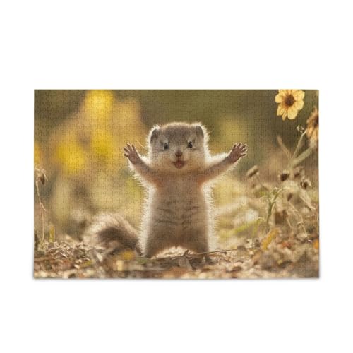 GOODOLD Niedliche Eichhörnchenmuster-Puzzles für Erwachsene und Kinder, 1000 Teile, Holzpuzzles, glückliche Familienspiele, ideal GOODOLD Niedliche Eichhörnchenmuster-Puzzles für Erwachsene und Kinder, 1000 Teile, Holzpuzzles, glückliche Familienspiele, ideal von GOODOLD