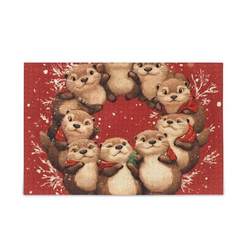 GOODOLD Niedliche Weihnachtsotter-Puzzles für Erwachsene und Kinder, 1000 Teile, Holz-Puzzles, glückliche Familienspiele, ideal GOODOLD Niedliche Weihnachtsotter-Puzzles für Erwachsene und Kinder, 1000 Teile, Holz-Puzzles, glückliche Familienspiele, ideal von GOODOLD