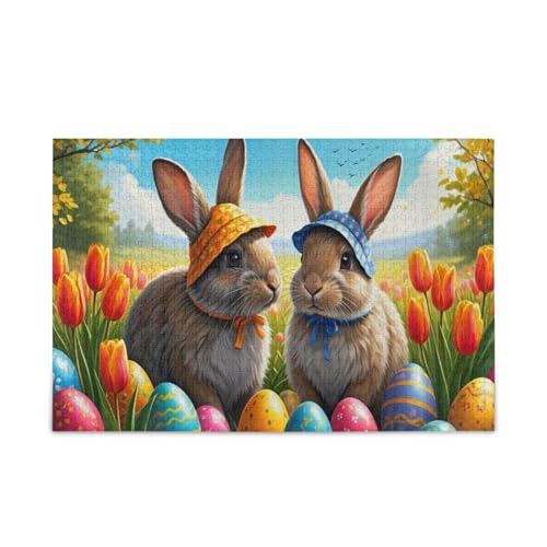 GOODOLD Ölgemälde Hasen Osterpuzzles für Erwachsene und Kinder 1000 Teile, Holzpuzzles, Happy Family Games Ideal GOODOLD Ölgemälde Hasen Osterpuzzles für Erwachsene und Kinder 1000 Teile, Holzpuzzles, Happy Family Games Ideal von GOODOLD