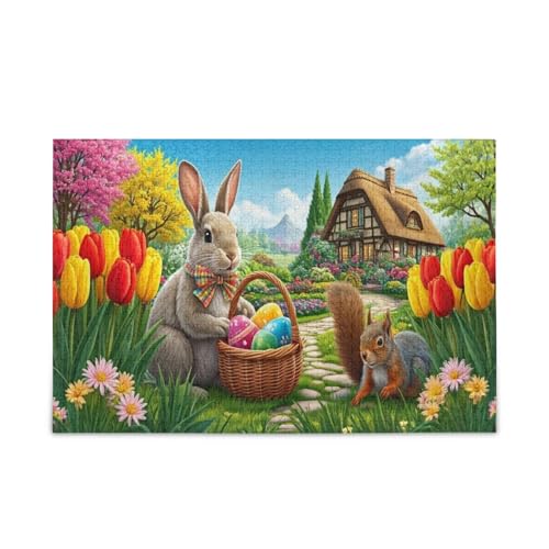 GOODOLD Osterhase im Garten Puzzles für Erwachsene und Kinder, 1000 Teile, Holzpuzzles, glückliche Familienspiele, ideal GOODOLD Osterhase im Garten Puzzles für Erwachsene und Kinder, 1000 Teile, Holzpuzzles, glückliche Familienspiele, ideal von GOODOLD