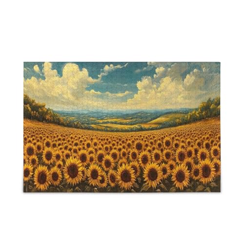 GOODOLD Sonnenblumenfelder Puzzles für Erwachsene und Kinder, 1000 Teile, Holzpuzzles, glückliche Familienspiele, ideal GOODOLD Sonnenblumenfelder Puzzles für Erwachsene und Kinder, 1000 Teile, Holzpuzzles, glückliche Familienspiele, ideal von GOODOLD