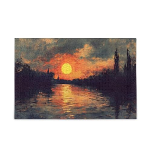 GOODOLD Sonnenuntergang Ölgemälde Puzzles für Erwachsene und Kinder, 1000 Teile, Holzpuzzles, glückliche Familienspiele, ideal GOODOLD Sonnenuntergang Ölgemälde Puzzles für Erwachsene und Kinder, 1000 Teile, Holzpuzzles, glückliche Familienspiele, ideal von GOODOLD
