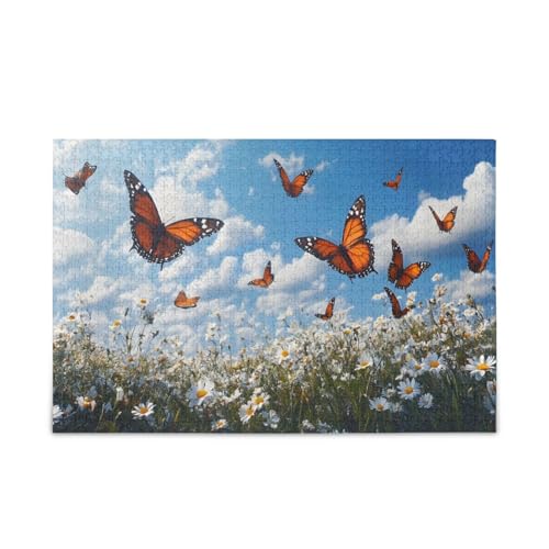GOODOLD Spring Butterflies Puzzles für Erwachsene und Kinder, 1000 Teile, Holzpuzzles, glückliche Familienspiele, ideal von GOODOLD