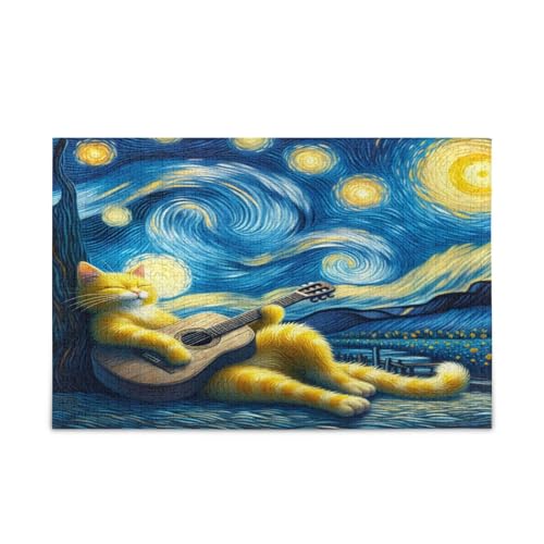 GOODOLD Sternennacht-Katzenpuzzles für Erwachsene und Kinder, 1000 Teile, Holzpuzzles, glückliche Familienspiele, ideal GOODOLD Sternennacht-Katzenpuzzles für Erwachsene und Kinder, 1000 Teile, Holzpuzzles, glückliche Familienspiele, ideal von GOODOLD