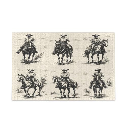 GOODOLD Vintage Cowboys Puzzles für Erwachsene und Kinder, 1000 Teile, Holzpuzzles, glückliche Familienspiele, ideal GOODOLD Vintage Cowboys Puzzles für Erwachsene und Kinder, 1000 Teile, Holzpuzzles, glückliche Familienspiele, ideal von GOODOLD