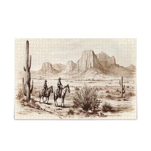 GOODOLD Western-Cowboy-Themenpuzzles für Erwachsene und Kinder, 1000 Teile, Holz-Puzzles, glückliche Familienspiele, ideal GOODOLD Western-Cowboy-Themenpuzzles für Erwachsene und Kinder, 1000 Teile, Holz-Puzzles, glückliche Familienspiele, ideal von GOODOLD