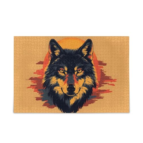 GOODOLD Wolfskopf-Puzzles für Erwachsene und Kinder, 1000 Teile, Holz-Puzzles, glückliche Familienspiele, ideal GOODOLD Wolfskopf-Puzzles für Erwachsene und Kinder, 1000 Teile, Holz-Puzzles, glückliche Familienspiele, ideal von GOODOLD