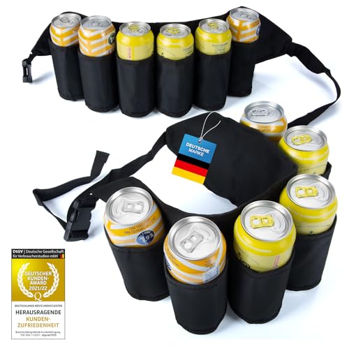 GOODS+GADGETS Bier-Holster Gürtel Bierflaschen-Halter; Biergürtel 6-Fach; Flaschenhalter; Perfektes JGA & Festival Zubehör (Biergürtel) von GOODS+GADGETS